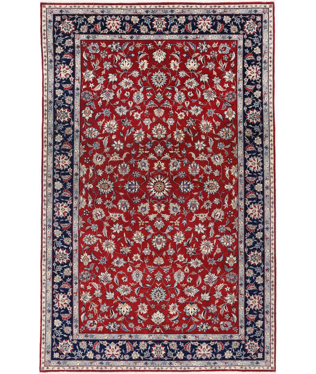 Hand Knotted Heritage Fine Persian Style Wool Rug - 4&#39;11&#39;&#39; x 8&#39;0&#39;&#39; 4&#39;11&#39;&#39; x 8&#39;0&#39;&#39; (148 X 240) / Red / Blue