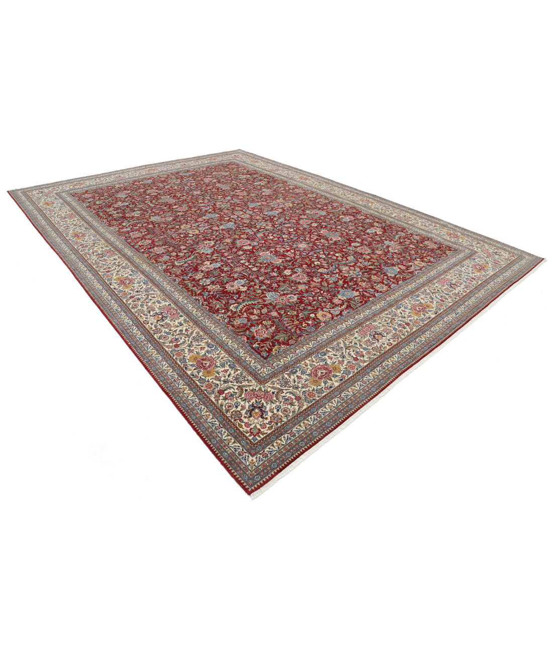 Hand Knotted Heritage Fine Persian Style Wool Rug - 10'1'' x 14'0'' 10'1'' x 14'0'' (303 X 420) / Red / Ivory