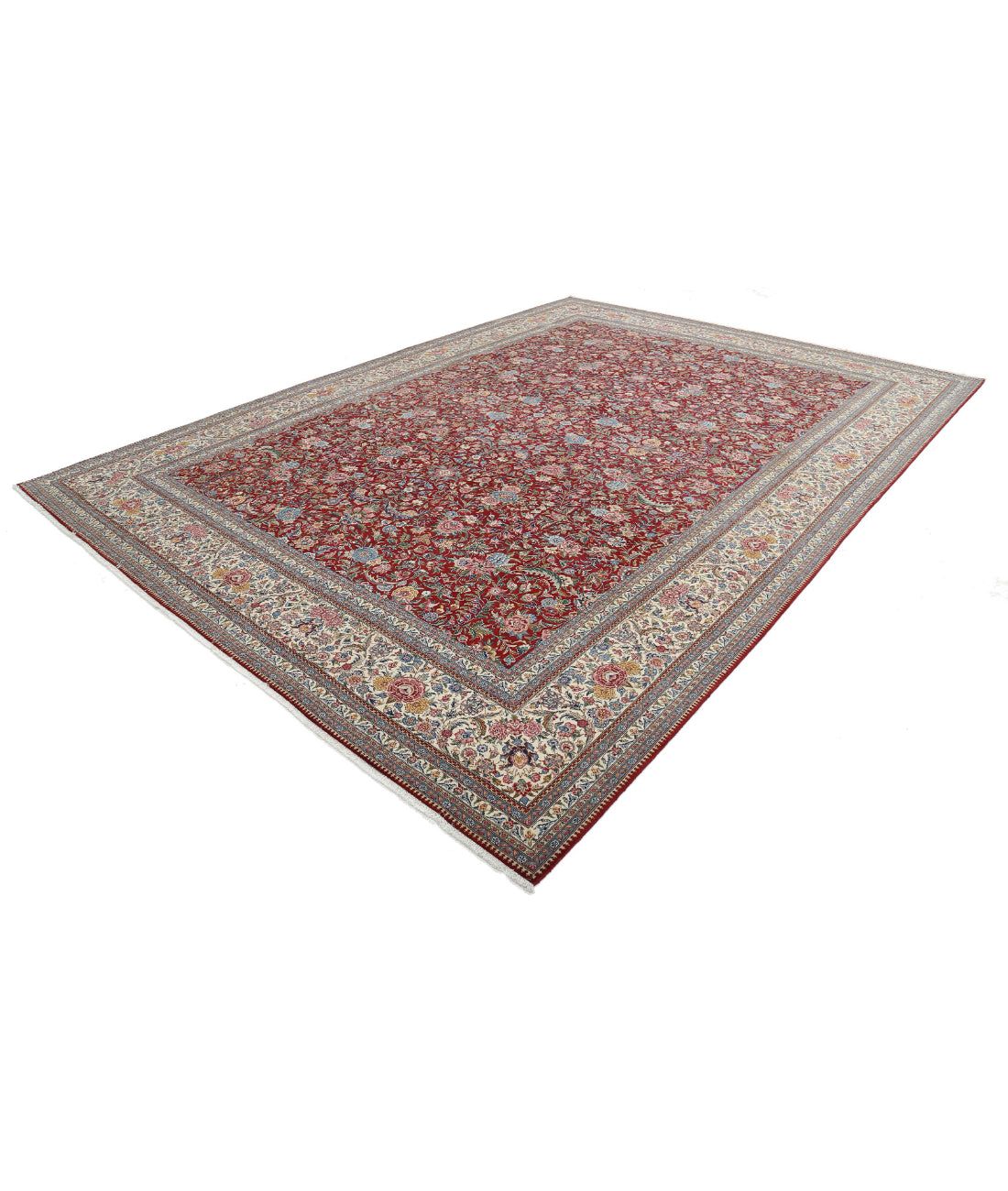 Hand Knotted Heritage Fine Persian Style Wool Rug - 10'1'' x 14'0'' 10'1'' x 14'0'' (303 X 420) / Red / Ivory