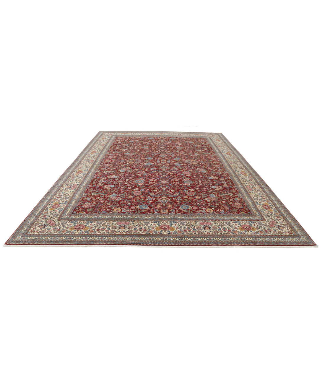 Hand Knotted Heritage Fine Persian Style Wool Rug - 10'1'' x 14'0'' 10'1'' x 14'0'' (303 X 420) / Red / Ivory