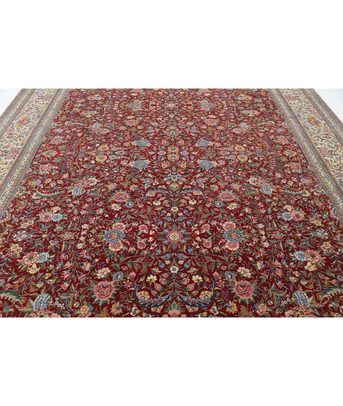 Hand Knotted Heritage Fine Persian Style Wool Rug - 10'1'' x 14'0'' 10'1'' x 14'0'' (303 X 420) / Red / Ivory