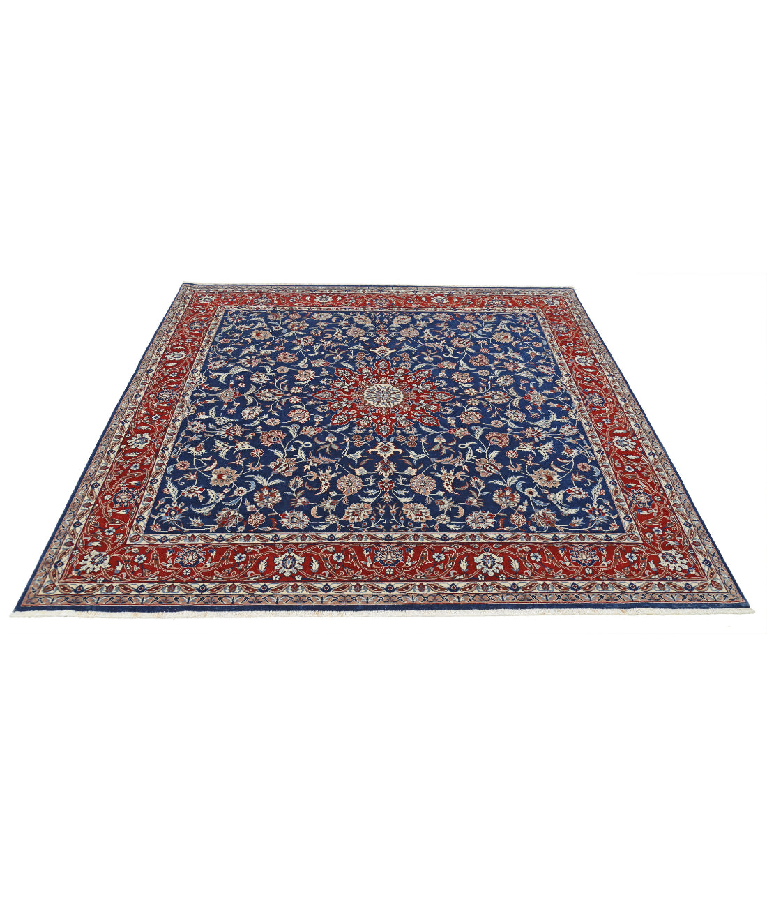 Hand Knotted Heritage Fine Persian Style Wool Rug - 6'6'' x 6'8'' 6'6'' x 6'8'' (195 X 200) / Blue / Red