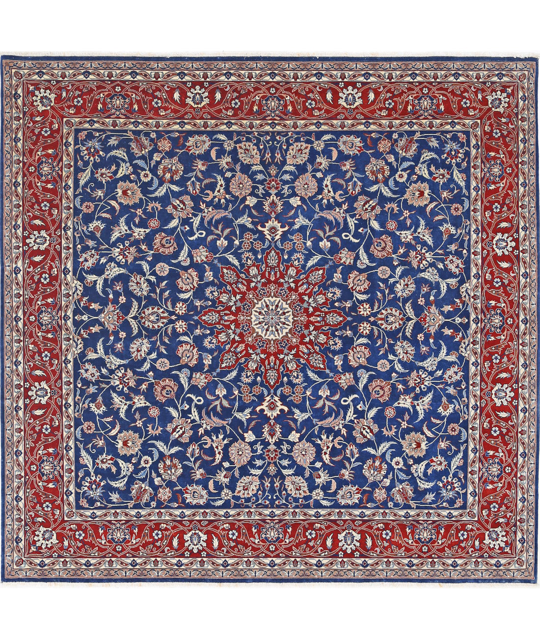 Hand Knotted Heritage Fine Persian Style Wool Rug - 6&#39;6&#39;&#39; x 6&#39;8&#39;&#39; 6&#39;6&#39;&#39; x 6&#39;8&#39;&#39; (195 X 200) / Blue / Red