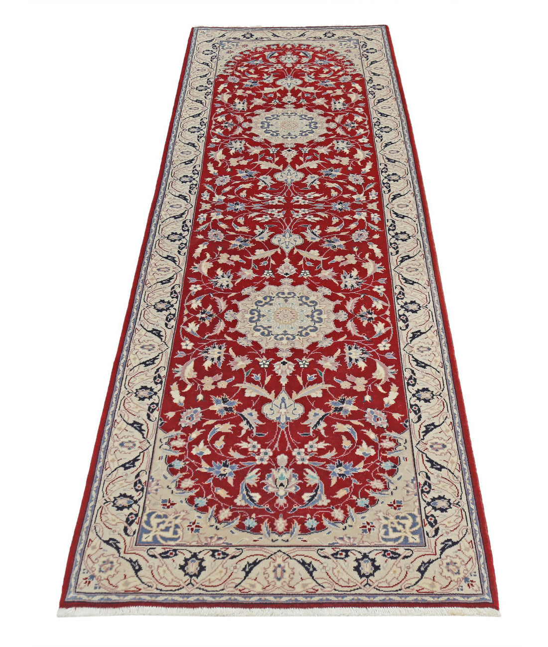 Hand Knotted Heritage Persian Style Wool Rug - 2'6'' x 7'11'' 2'6'' x 7'11'' (75 X 238) / Red / Ivory