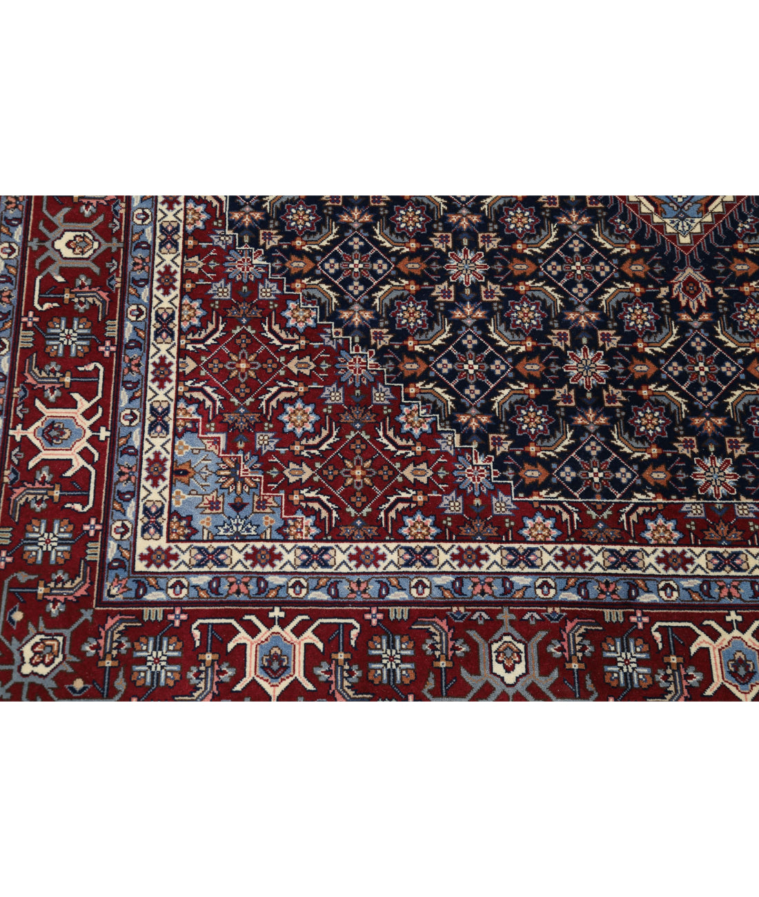 Hand Knotted Heritage Persian Style Herati Wool Rug - 6'5'' x 6'6'' 6'5'' x 6'6'' (193 X 195) / Blue / Red