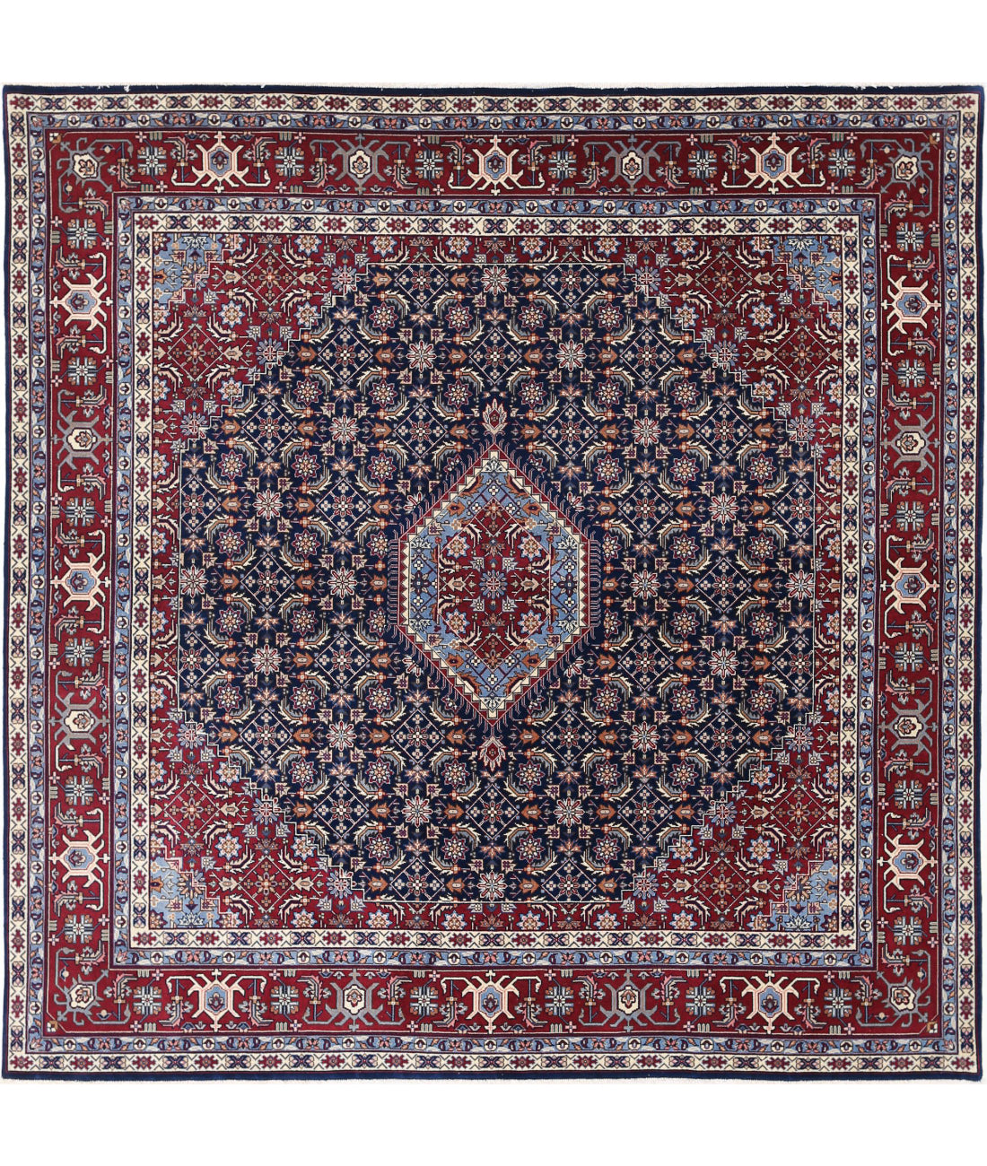 Hand Knotted Heritage Persian Style Herati Wool Rug - 6&#39;5&#39;&#39; x 6&#39;6&#39;&#39; 6&#39;5&#39;&#39; x 6&#39;6&#39;&#39; (193 X 195) / Blue / Red