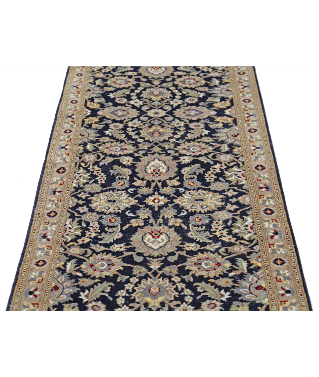 Hand Knotted Heritage Persian Style Wool Rug - 2'7'' x 11'1'' 2'7'' x 11'1'' (78 X 333) / Blue / Tan