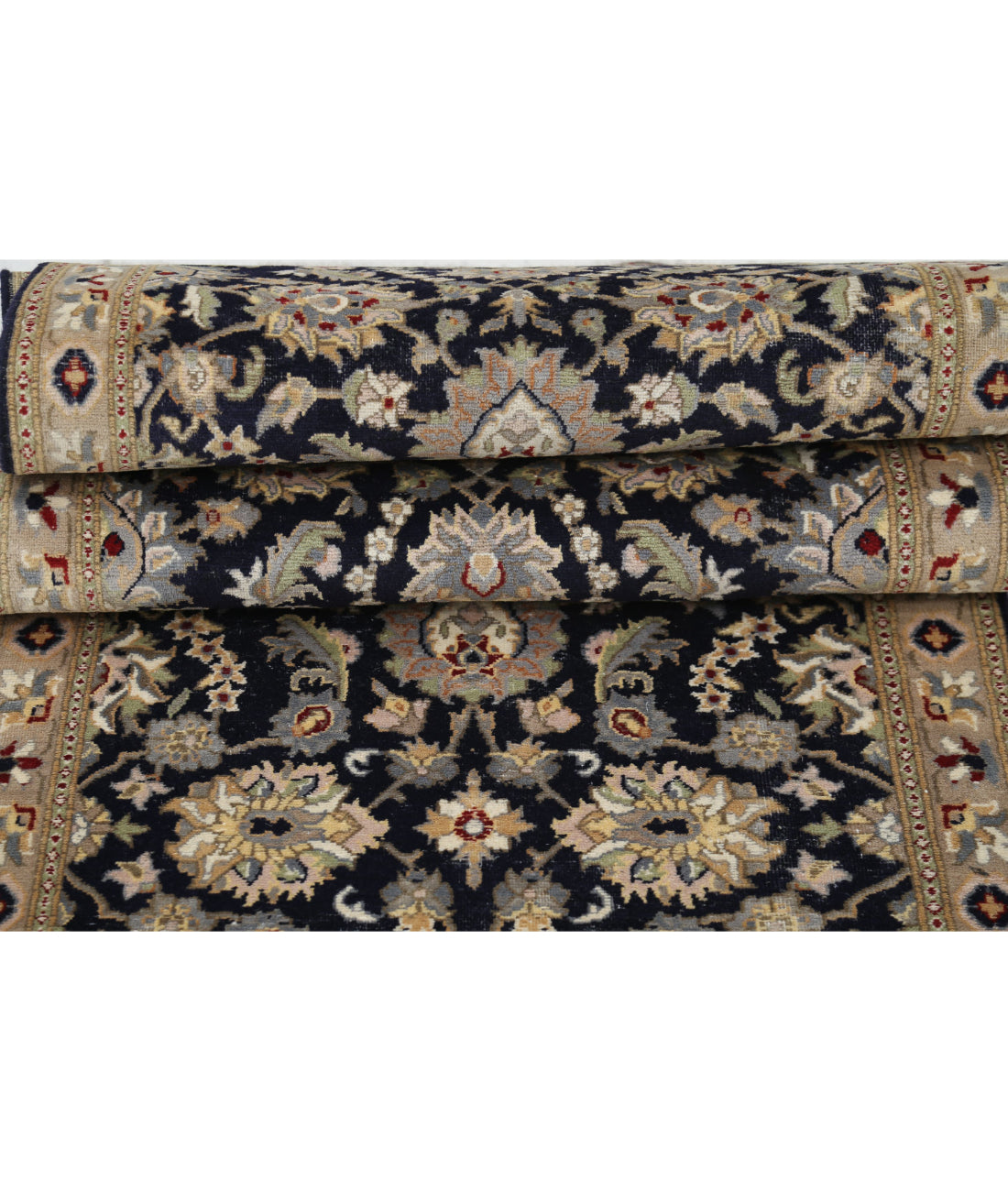 Hand Knotted Heritage Persian Style Wool Rug - 2'7'' x 11'1'' 2'7'' x 11'1'' (78 X 333) / Blue / Tan