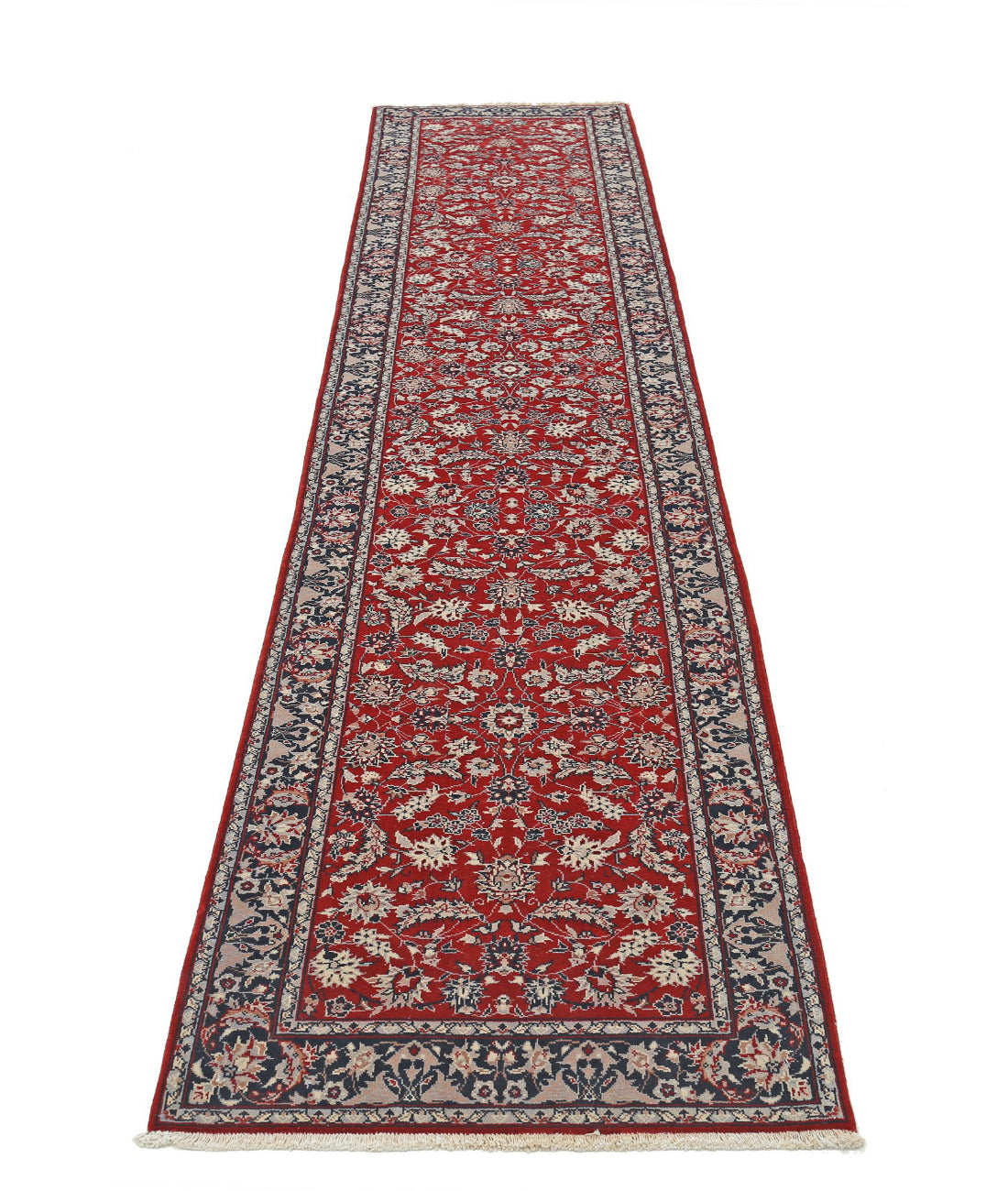 Hand Knotted Heritage Persian Style Wool Rug - 2'6'' x 12'1'' 2'6'' x 12'1'' (75 X 363) / Red / Blue