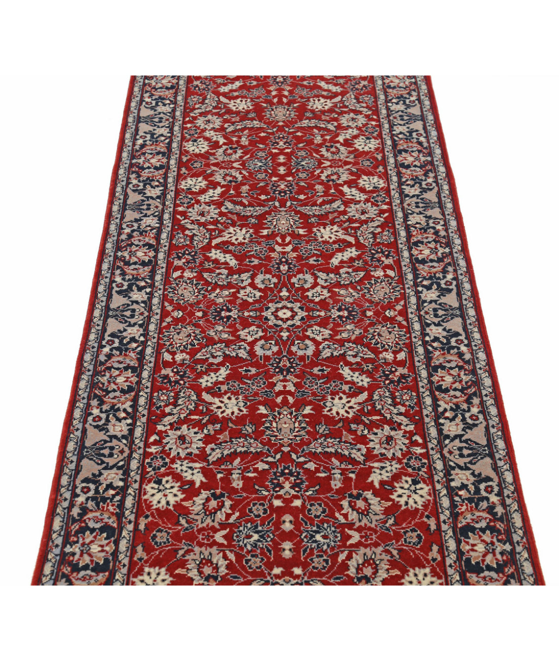 Hand Knotted Heritage Persian Style Wool Rug - 2'6'' x 12'1'' 2'6'' x 12'1'' (75 X 363) / Red / Blue