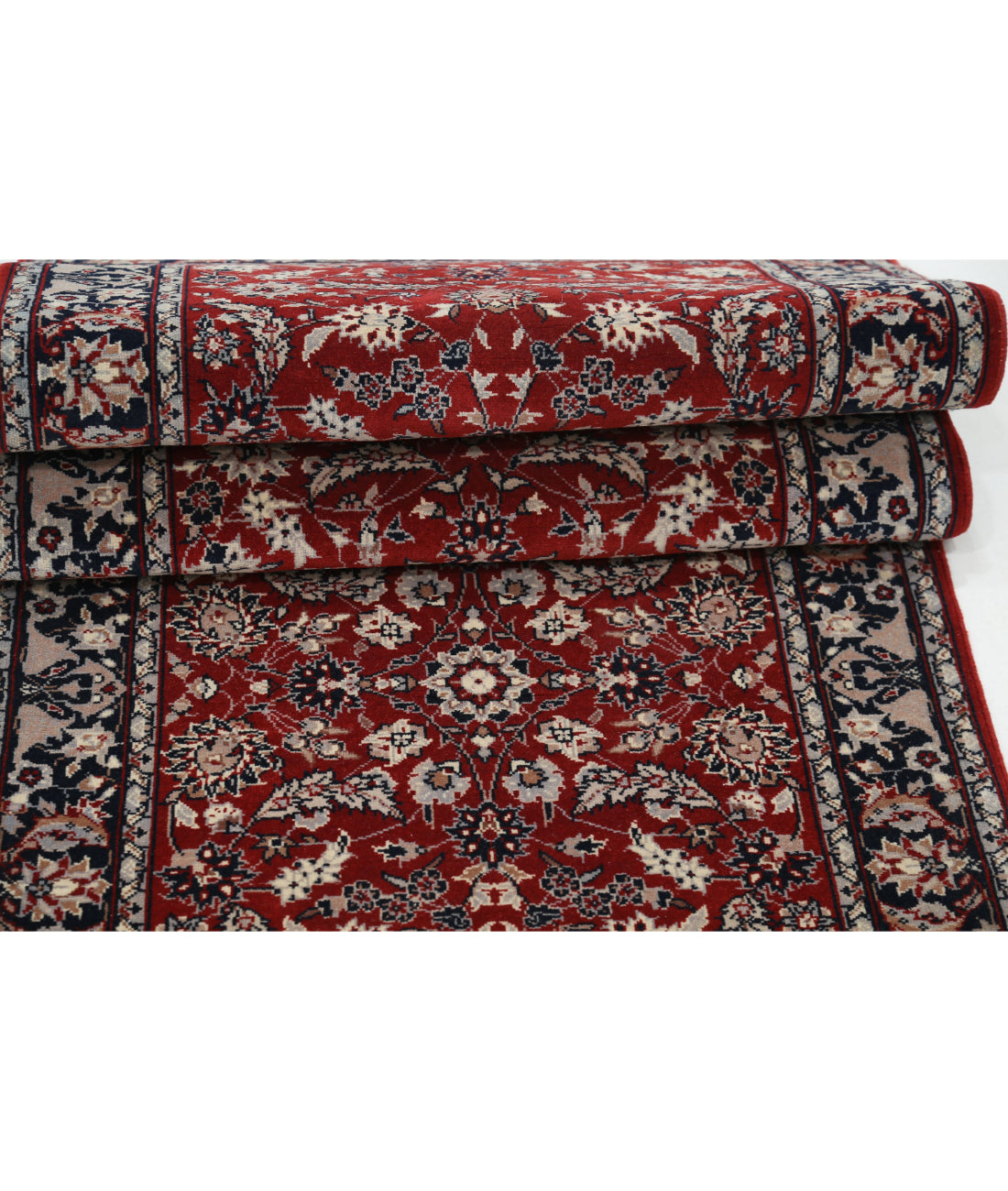 Hand Knotted Heritage Persian Style Wool Rug - 2'6'' x 12'1'' 2'6'' x 12'1'' (75 X 363) / Red / Blue