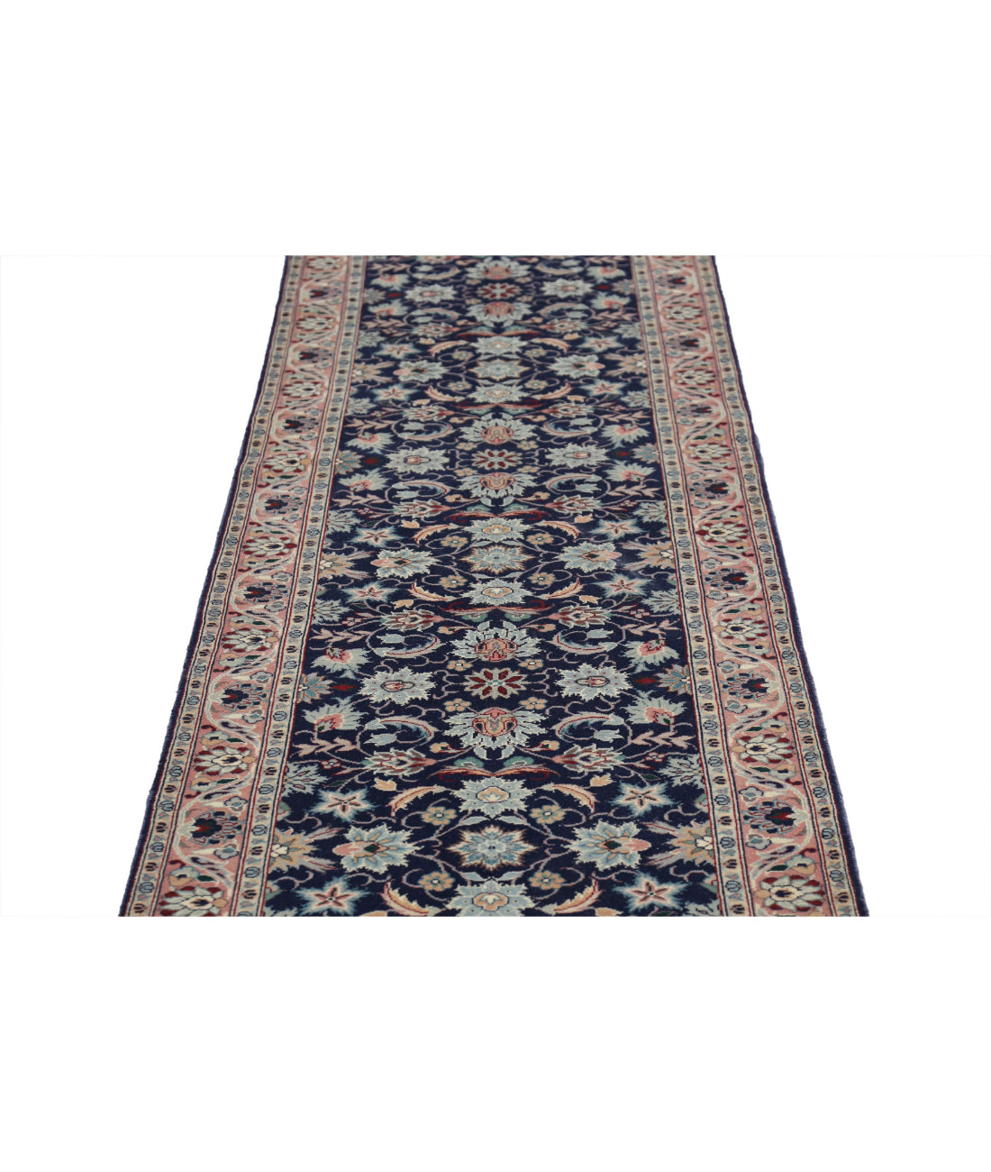 Hand Knotted Heritage Persian Style Wool Rug - 2'6'' x 13'8'' 2'6'' x 13'8'' (75 X 410) / Blue / Pink