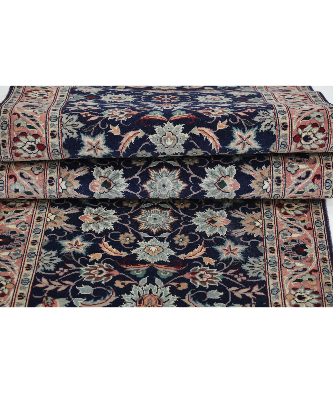 Hand Knotted Heritage Persian Style Wool Rug - 2'6'' x 13'8'' 2'6'' x 13'8'' (75 X 410) / Blue / Pink