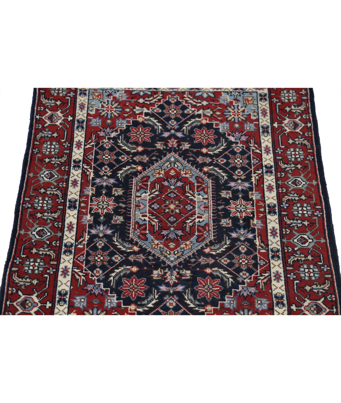 Hand Knotted Heritage Persian Style Bijar Wool Rug - 2'0'' x 3'0'' 2'0'' x 3'0'' (60 X 90) / Blue / Red