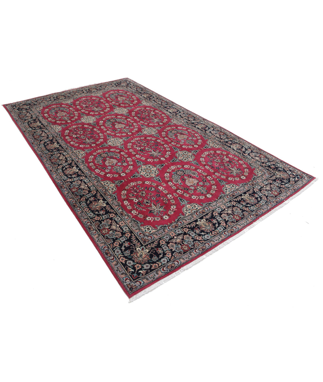 Hand Knotted Heritage Persian Style Wool Rug - 5'10'' x 9'3'' 5'10'' x 9'3'' (175 X 278) / Red / Black