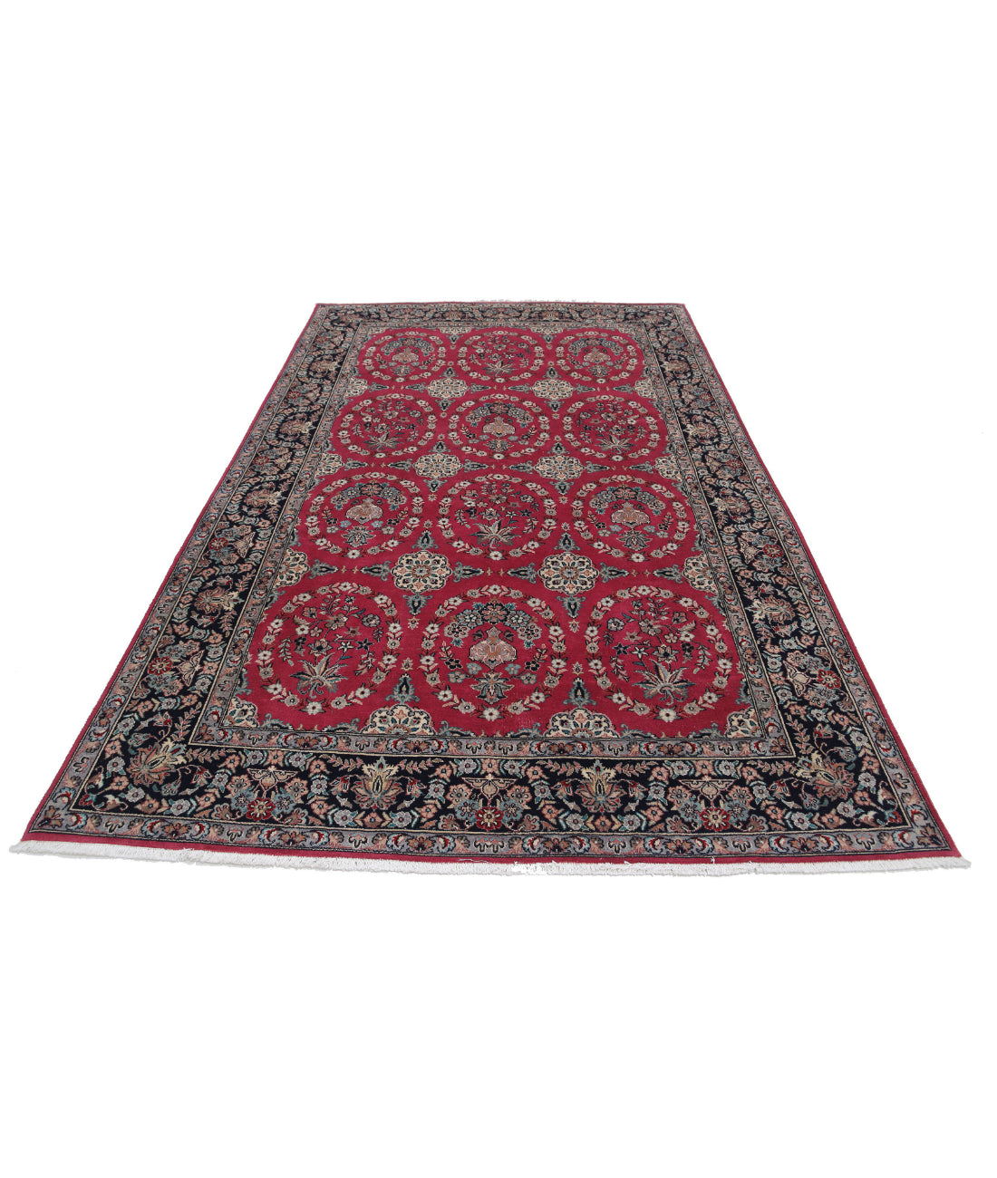 Hand Knotted Heritage Persian Style Wool Rug - 5'10'' x 9'3'' 5'10'' x 9'3'' (175 X 278) / Red / Black