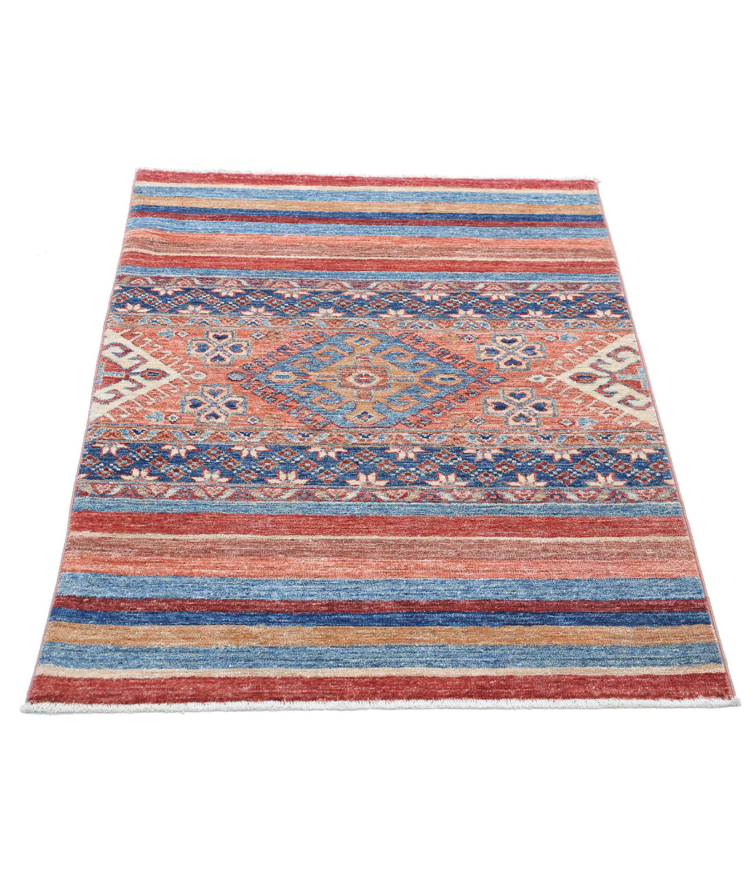 Hand Knotted Khurjeen Wool Rug - 2'9'' x 3'9'' 2'9'' x 3'9'' (83 X 113) / Multi / Multi