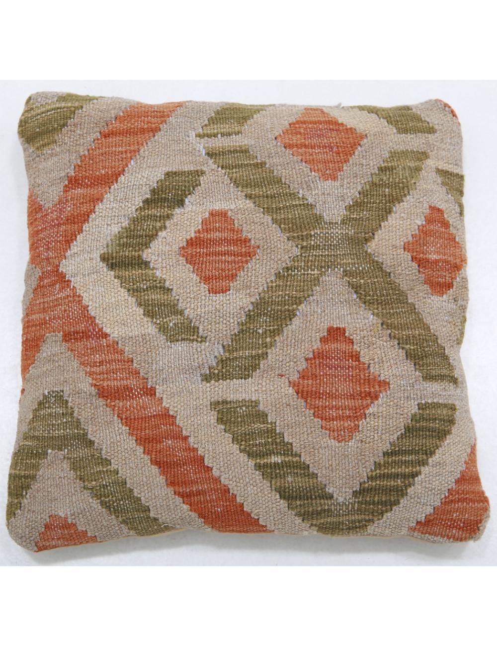 Hand Woven Tribal Multi Color Geometric Wool Pillow - 1'5'' x 1'5'' Arteverk Arteverk Rugs