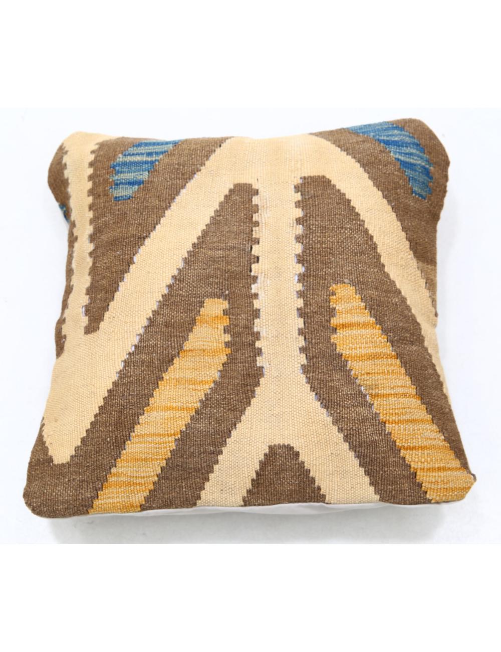 Hand Woven Tribal Multi Color Geometric Wool Pillow - 1'5'' x 1'5'' Arteverk Arteverk Rugs