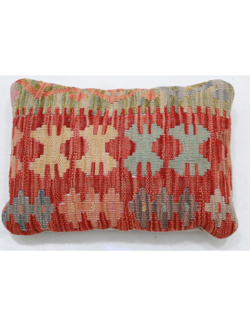 Hand Woven Tribal Multi Color Geometric Wool Pillow - 1'0'' x 1'5'' Arteverk Arteverk Rugs