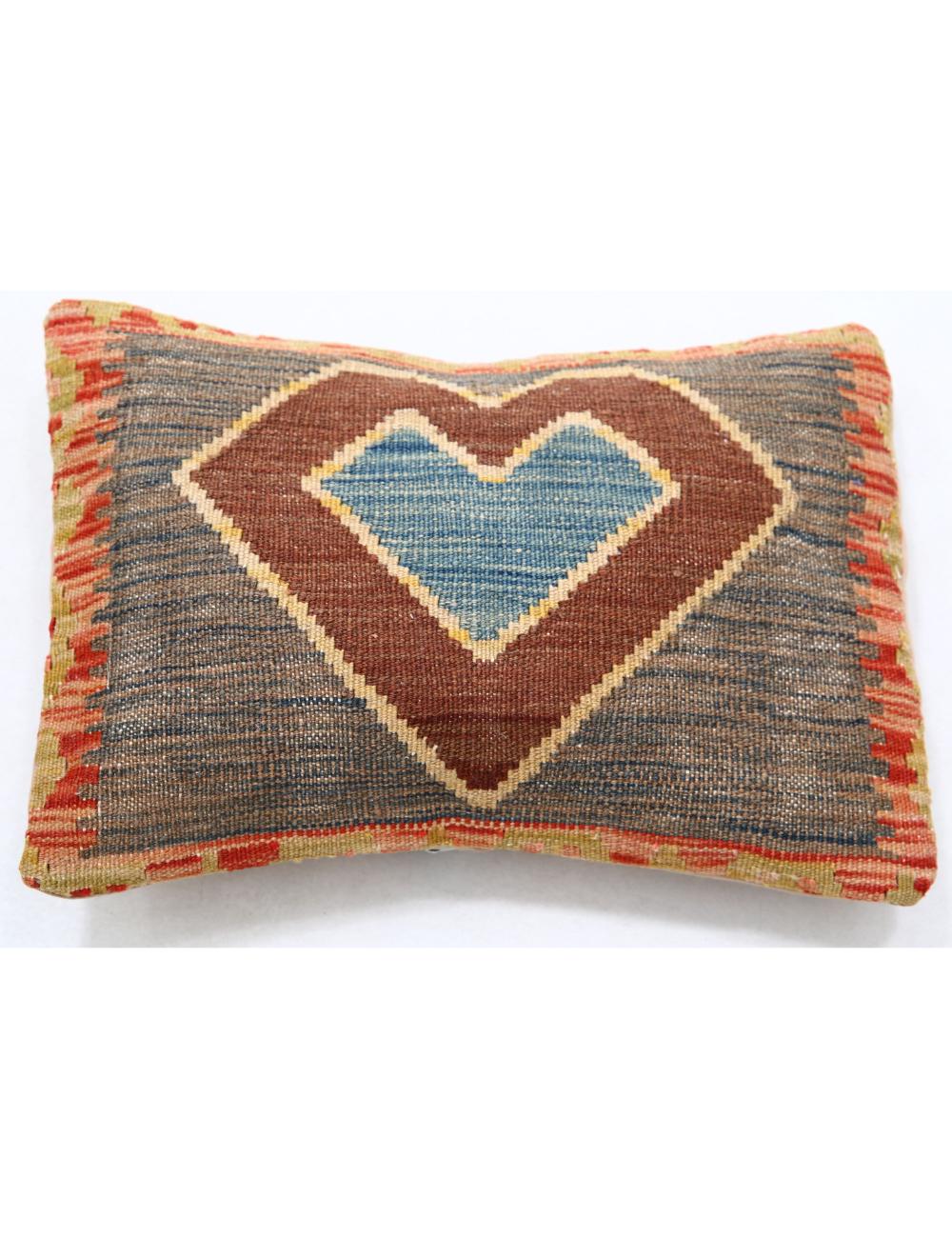 Hand Woven Tribal Multi Color Geometric Wool Pillow - 1'0'' x 1'5'' Arteverk Arteverk Rugs