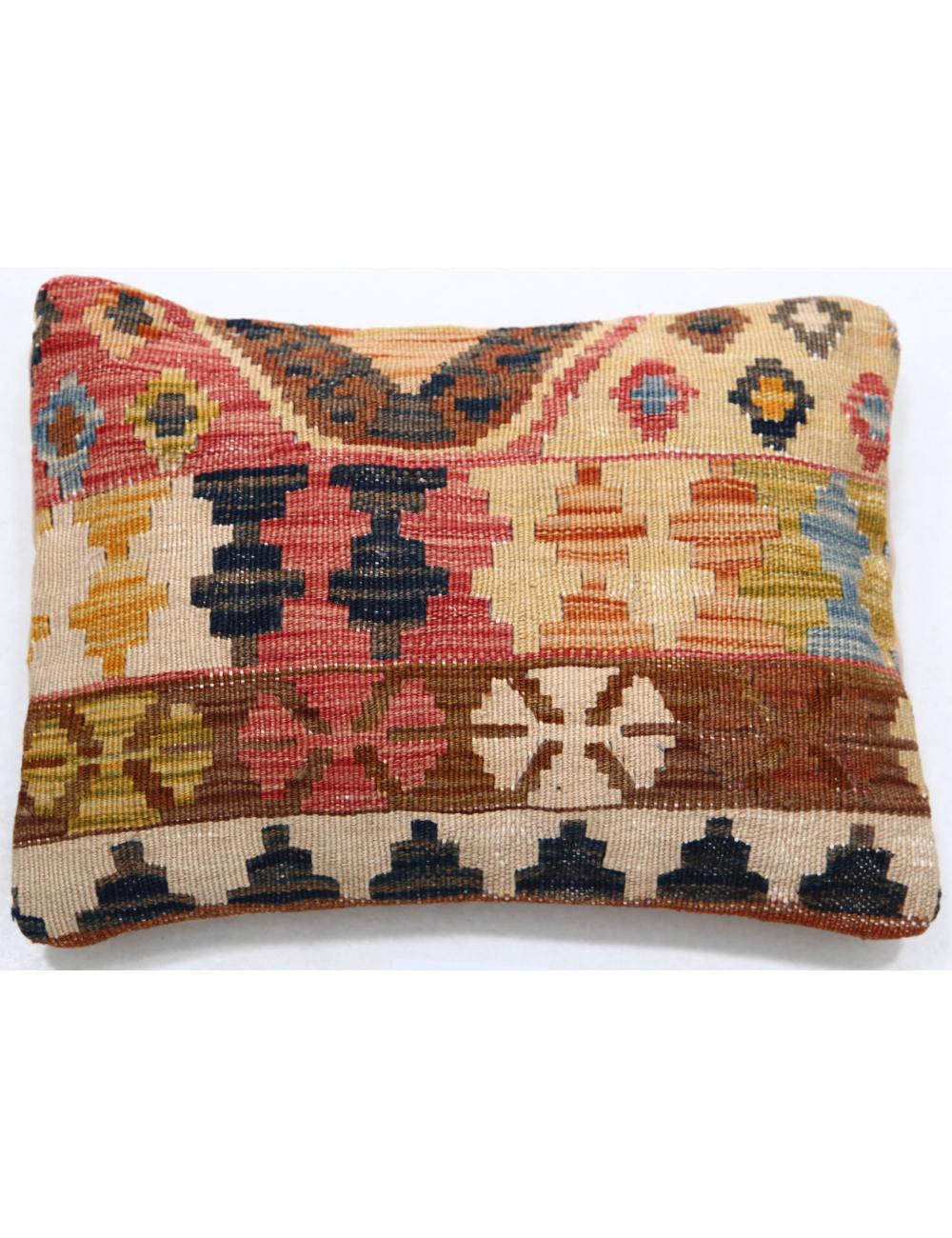 Hand Woven Tribal Multi Color Geometric Wool Pillow - 1'0'' x 1'5'' Arteverk Arteverk Rugs