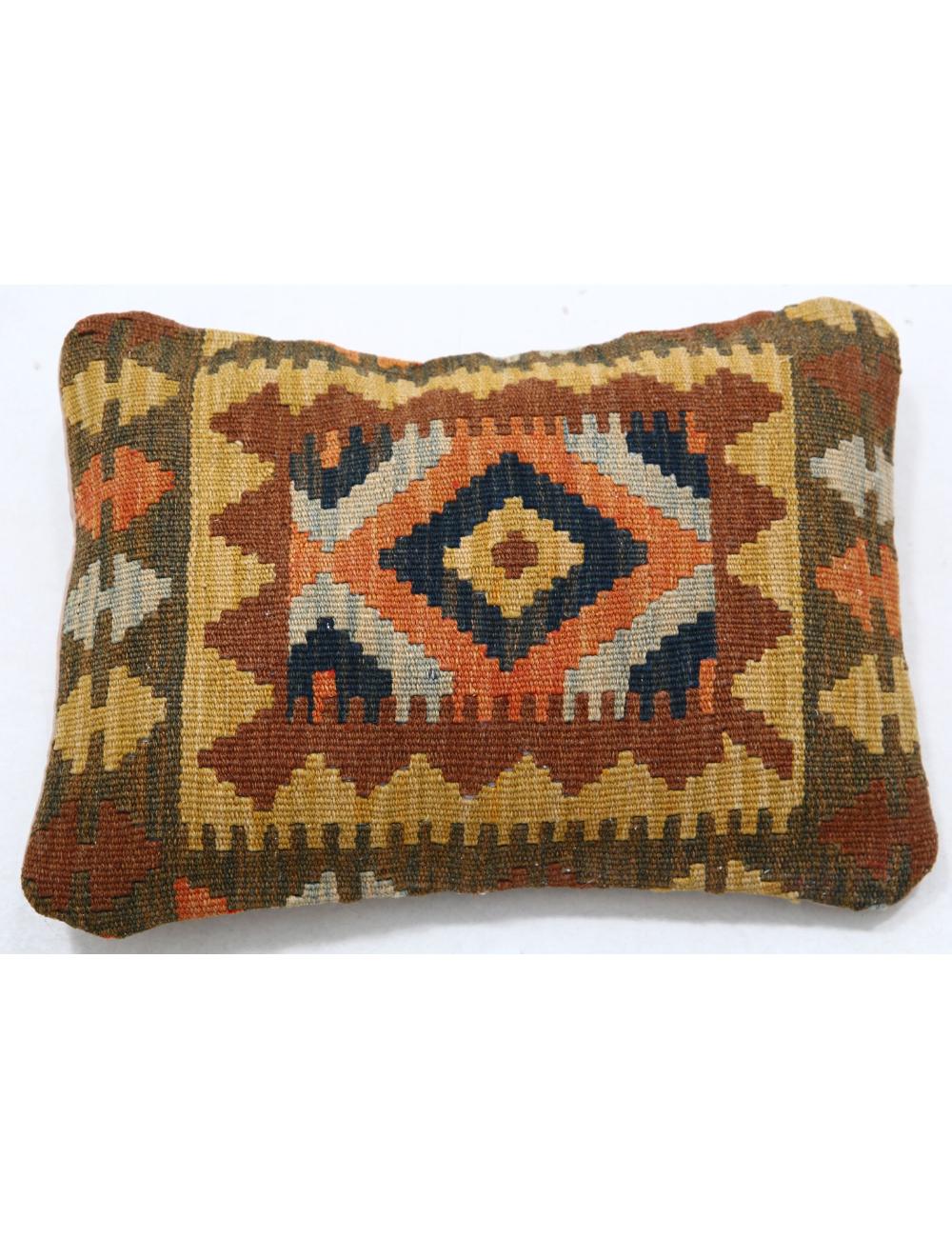 Hand Woven Tribal Multi Color Geometric Wool Pillow - 1'0'' x 1'5'' Arteverk Arteverk Rugs