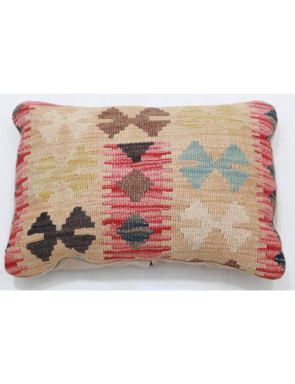 Hand Woven Tribal Multi Color Geometric Wool Pillow - 1'0'' x 1'5'' Arteverk Arteverk Rugs