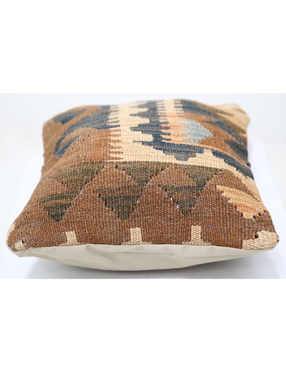 Hand Woven Tribal Multi Color Geometric Wool Pillow - 1'0'' x 1'5'' Arteverk Arteverk Rugs