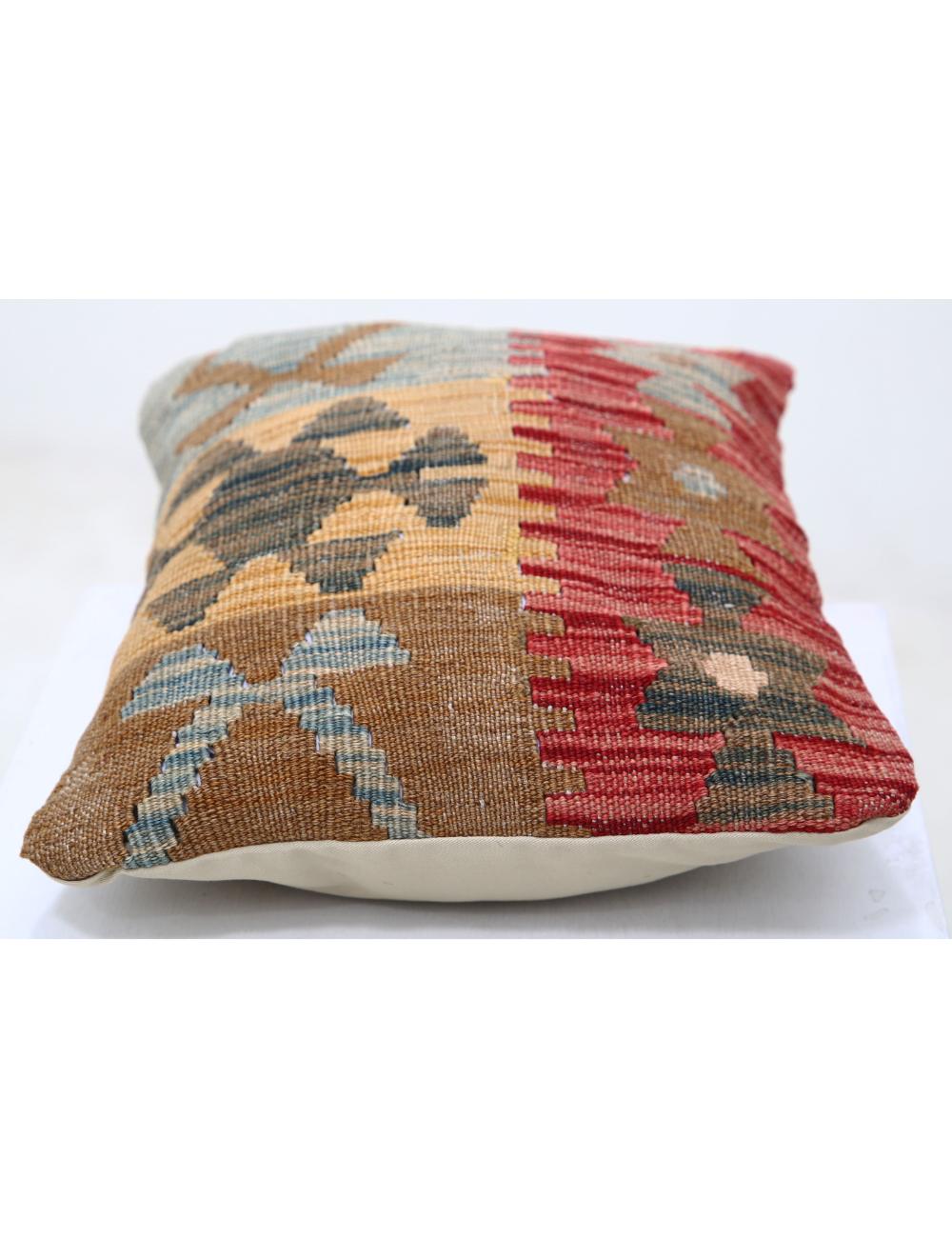 Hand Woven Tribal Multi Color Geometric Wool Pillow - 1'0'' x 1'5'' Arteverk Arteverk Rugs