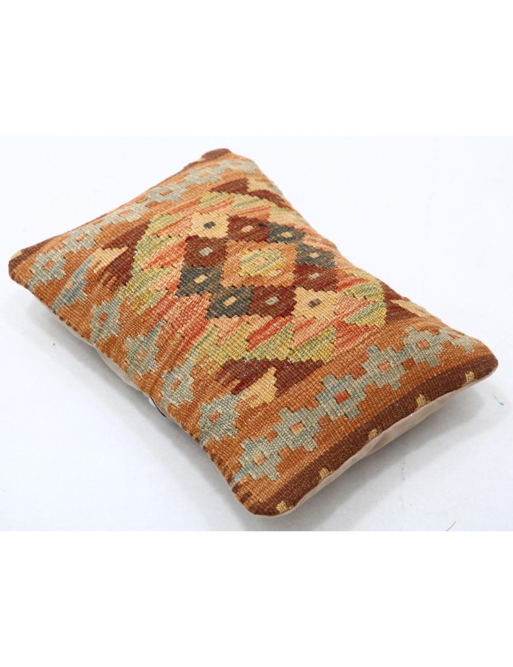 Hand Woven Tribal Multi Color Geometric Wool Pillow - 1'0'' x 1'5'' Arteverk Arteverk Rugs