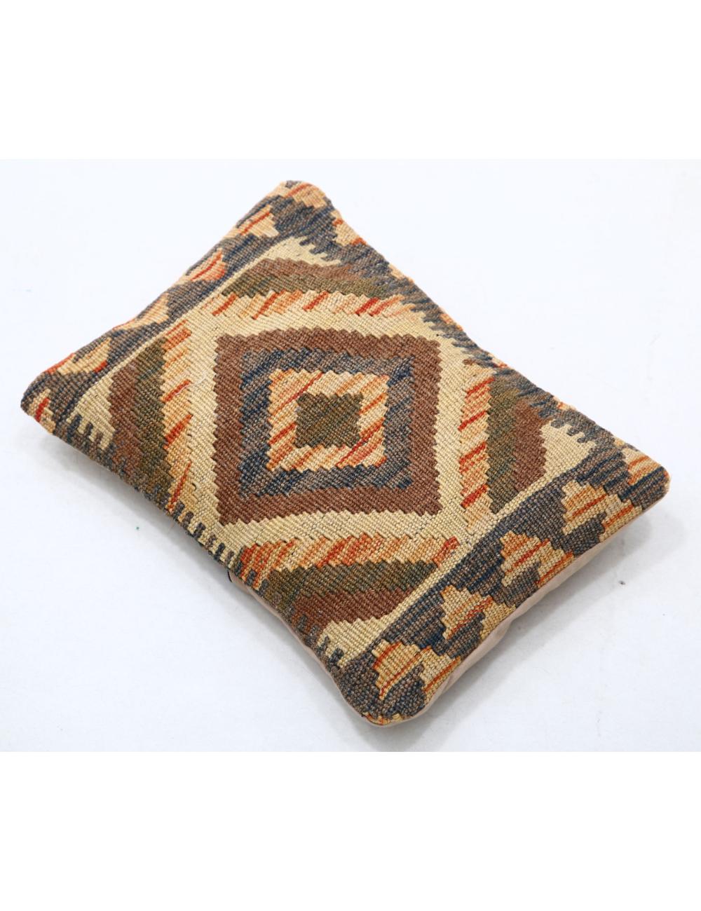 Hand Woven Tribal Multi Color Geometric Wool Pillow - 1'0'' x 1'5'' Arteverk Arteverk Rugs