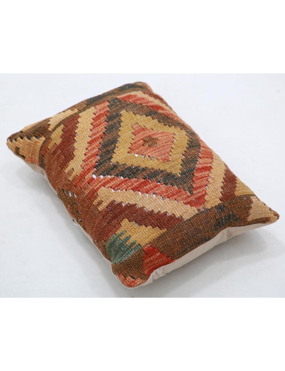 Hand Woven Tribal Multi Color Geometric Wool Pillow - 1'0'' x 1'5'' Arteverk Arteverk Rugs