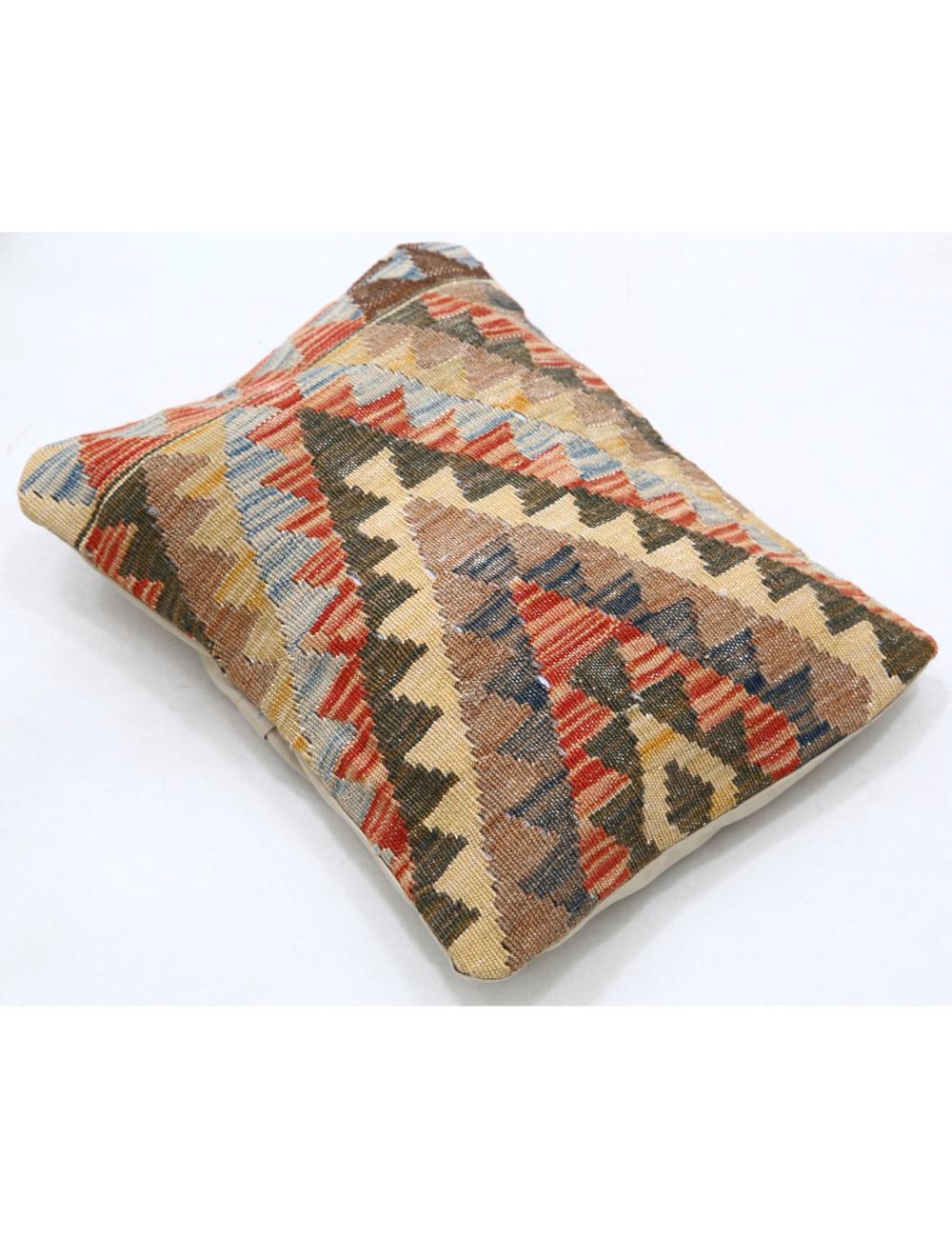 Hand Woven Tribal Multi Color Geometric Wool Pillow - 1'0'' x 1'5'' Arteverk Arteverk Rugs