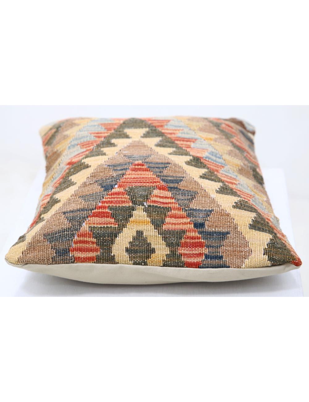 Hand Woven Tribal Multi Color Geometric Wool Pillow - 1'0'' x 1'5'' Arteverk Arteverk Rugs