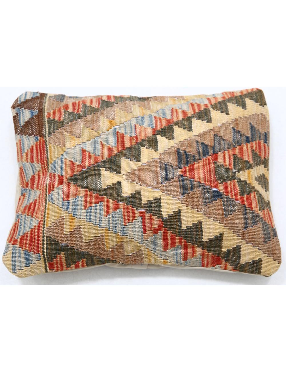 Hand Woven Tribal Multi Color Geometric Wool Pillow - 1&#39;0&#39;&#39; x 1&#39;5&#39;&#39; Arteverk Arteverk Rugs