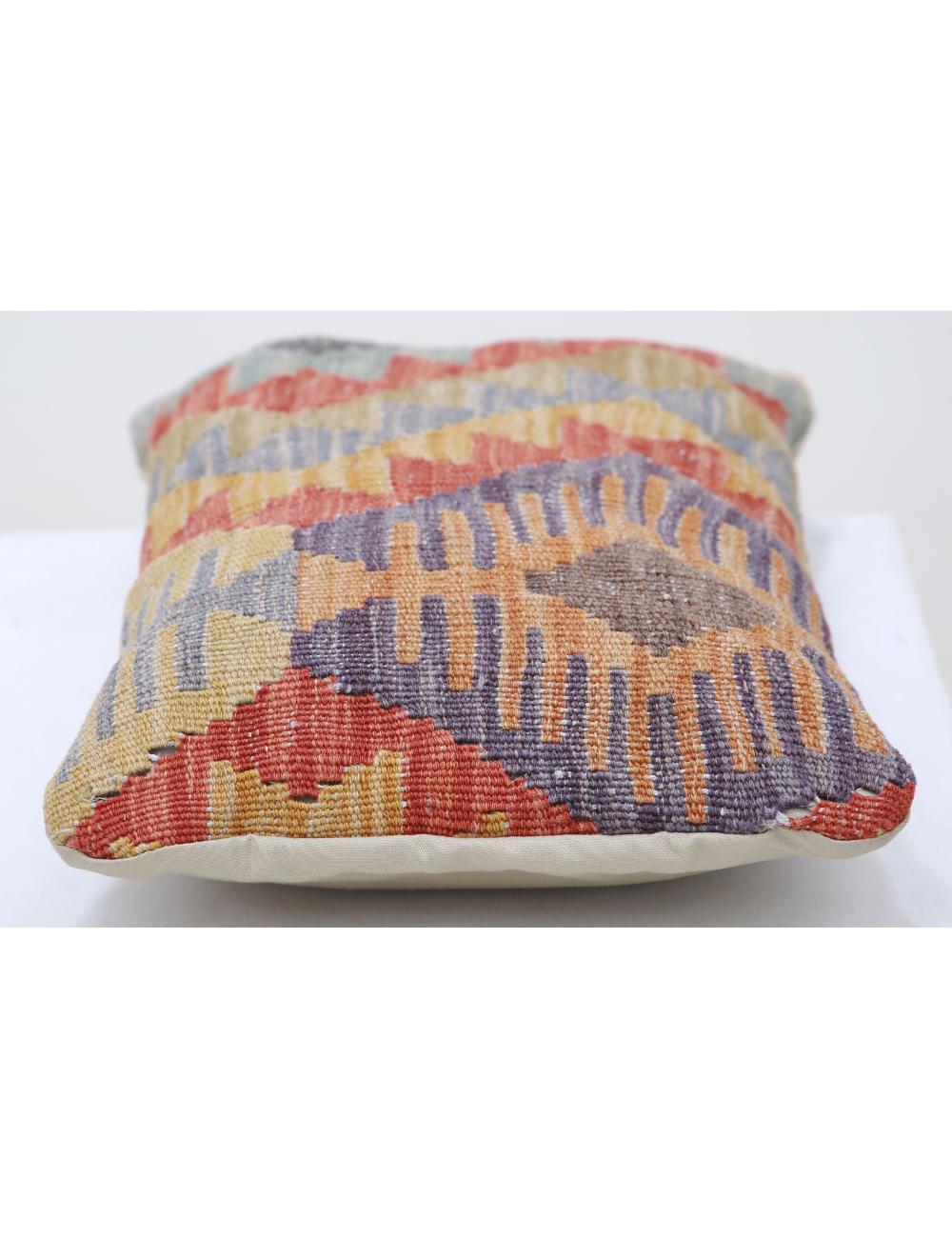 Hand Woven Tribal Multi Color Geometric Wool Pillow - 1'0'' x 1'5'' Arteverk Arteverk Rugs