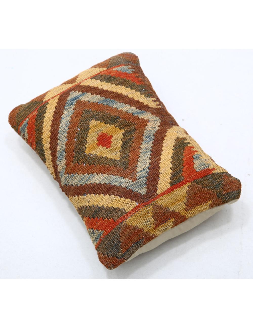 Hand Woven Tribal Multi Color Geometric Wool Pillow - 1'0'' x 1'5'' Arteverk Arteverk Rugs