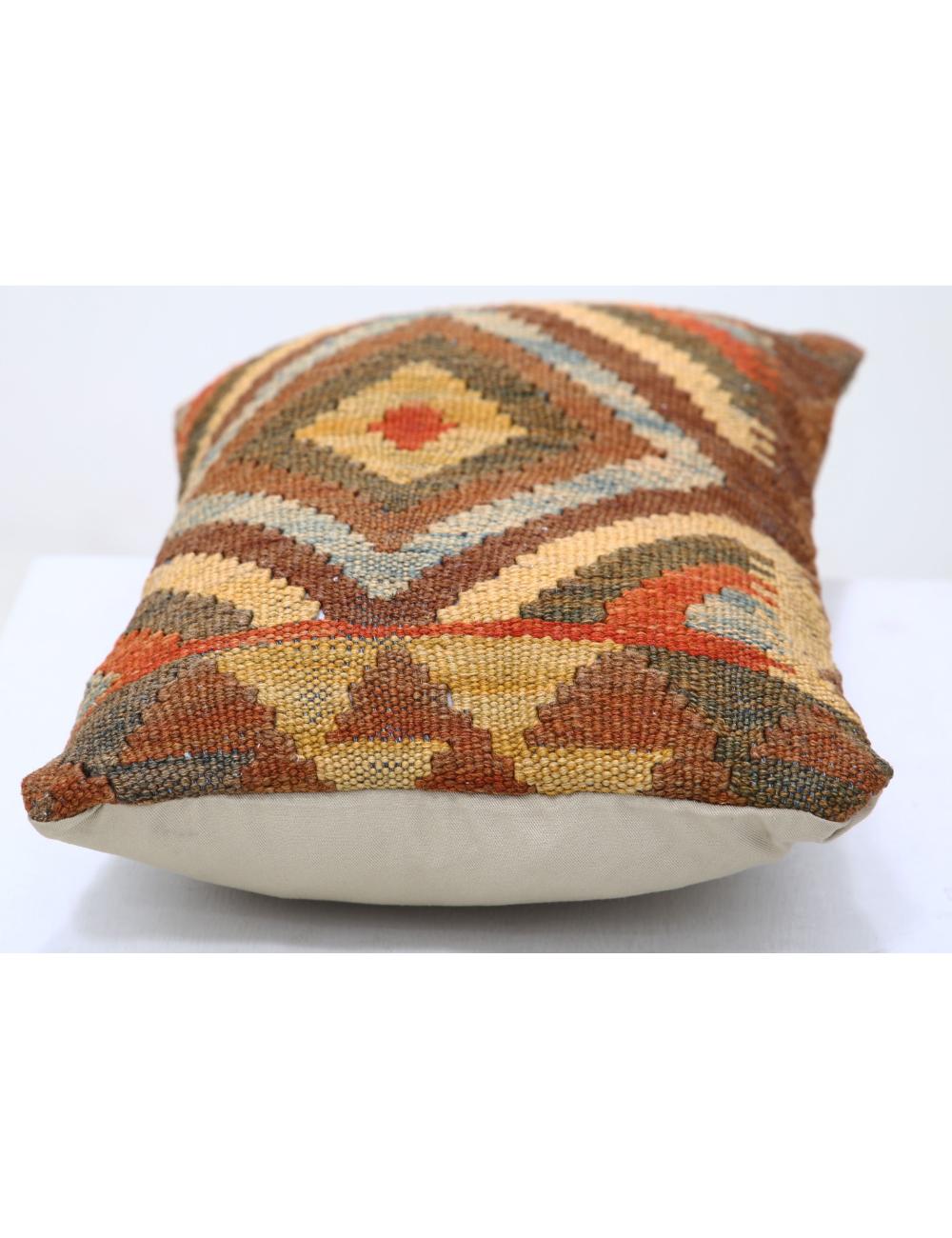 Hand Woven Tribal Multi Color Geometric Wool Pillow - 1'0'' x 1'5'' Arteverk Arteverk Rugs