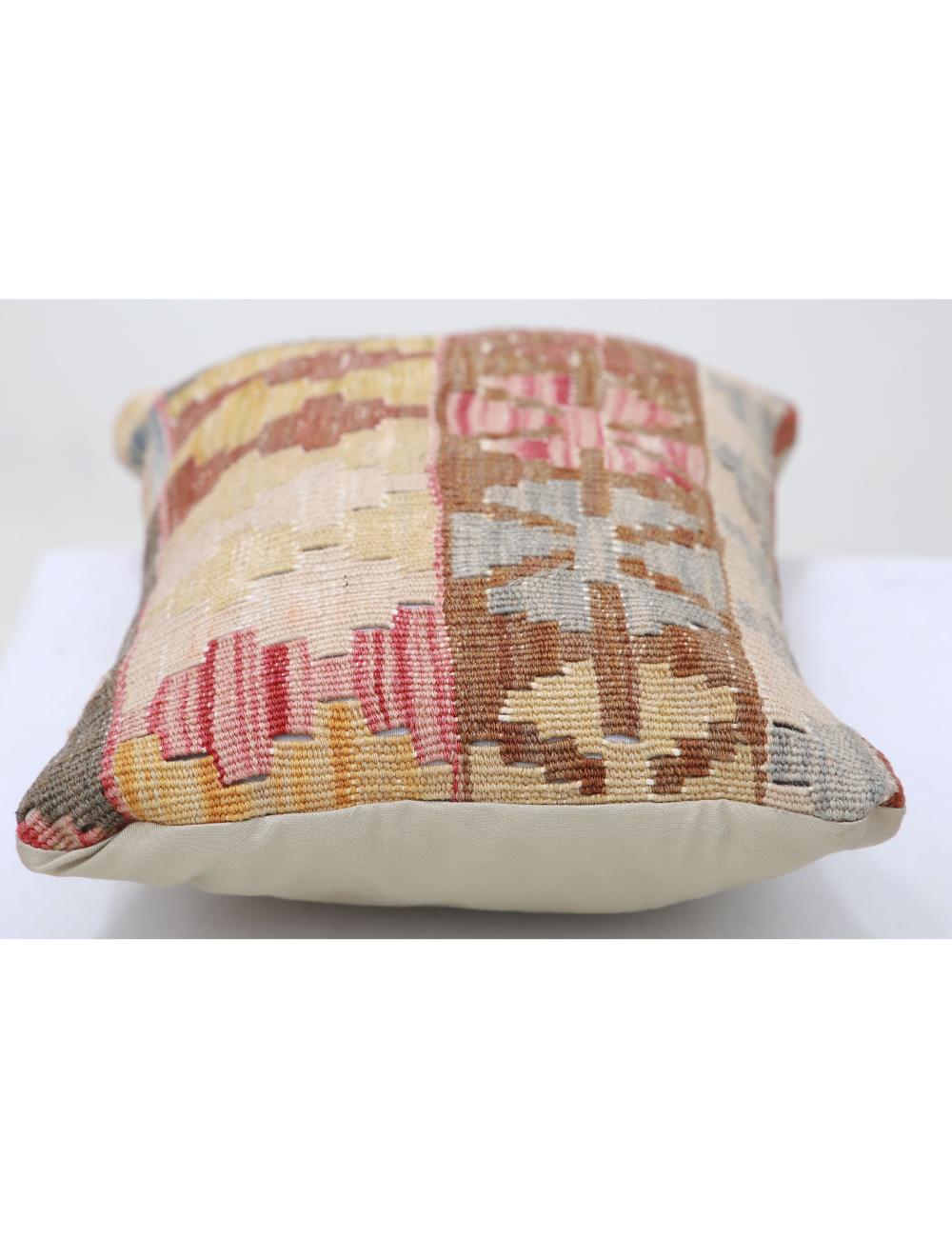 Hand Woven Tribal Multi Color Geometric Wool Pillow - 1'0'' x 1'5'' Arteverk Arteverk Rugs