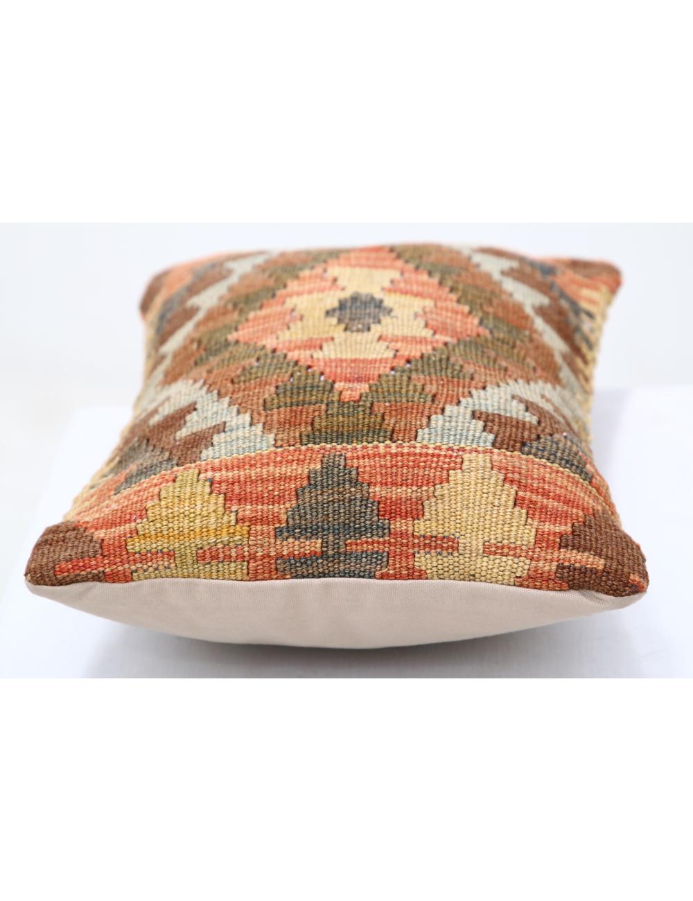 Hand Woven Tribal Multi Color Geometric Wool Pillow - 1'0'' x 1'5'' Arteverk Arteverk Rugs