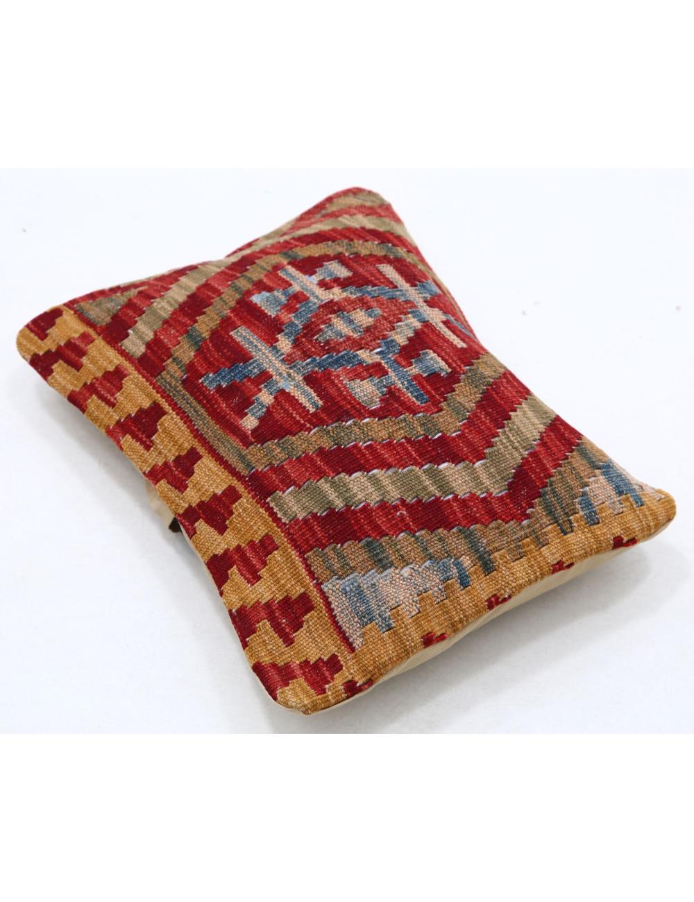 Hand Woven Tribal Multi Color Geometric Wool Pillow - 1'0'' x 1'5'' Arteverk Arteverk Rugs