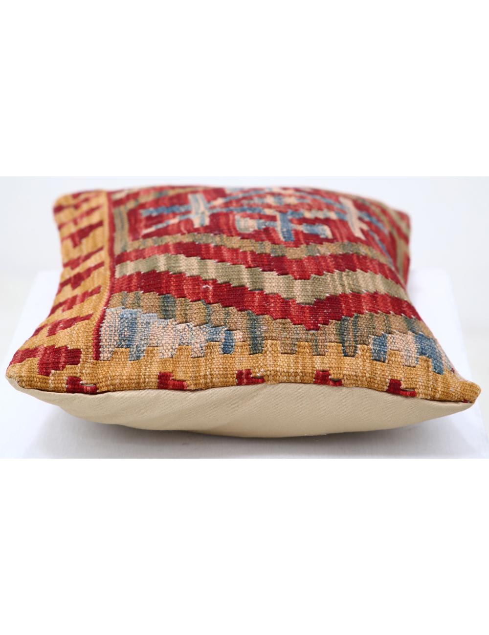 Hand Woven Tribal Multi Color Geometric Wool Pillow - 1'0'' x 1'5'' Arteverk Arteverk Rugs