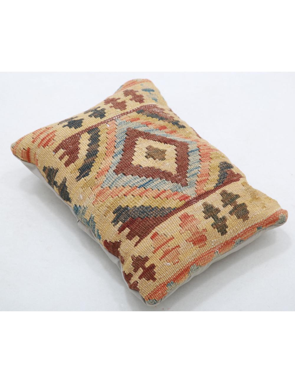 Hand Woven Tribal Multi Color Geometric Wool Pillow - 1'0'' x 1'5'' Arteverk Arteverk Rugs