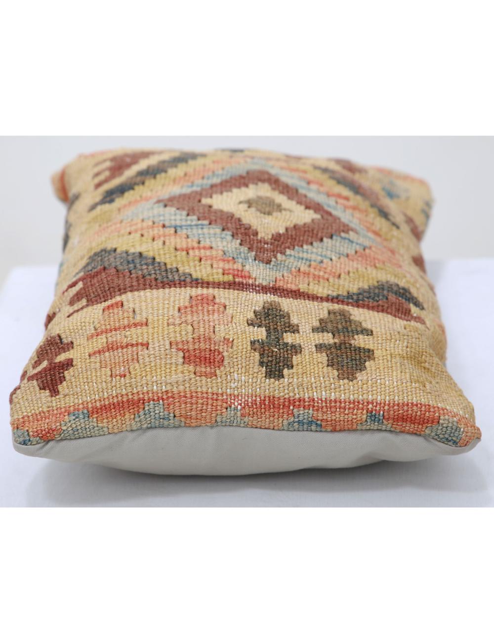 Hand Woven Tribal Multi Color Geometric Wool Pillow - 1'0'' x 1'5'' Arteverk Arteverk Rugs