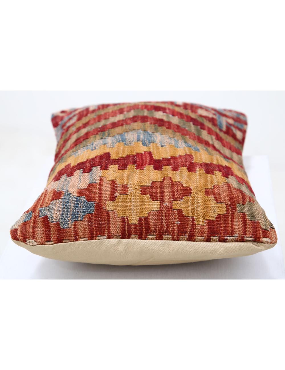 Hand Woven Tribal Multi Color Geometric Wool Pillow - 1'0'' x 1'5'' Arteverk Arteverk Rugs