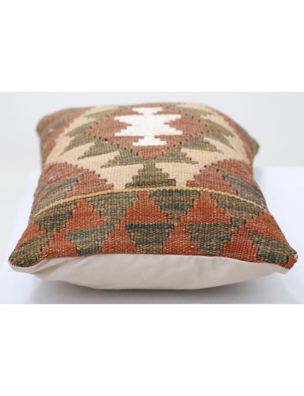 Hand Woven Tribal Multi Color Geometric Wool Pillow - 1'0'' x 1'5'' Arteverk Arteverk Rugs