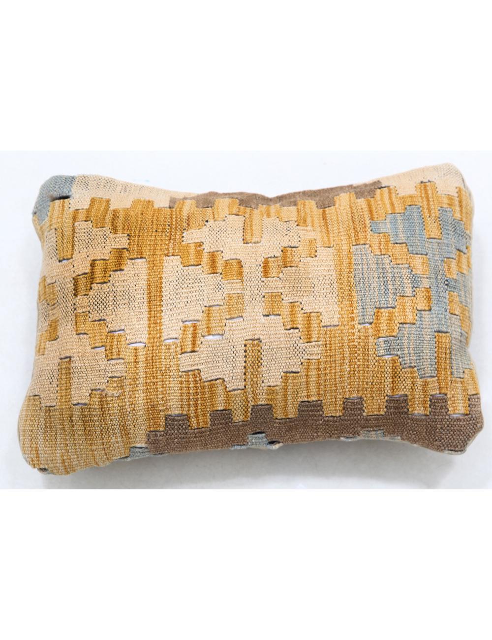 Hand Woven Tribal Multi Color Geometric Wool Pillow - 1&#39;0&#39;&#39; x 1&#39;5&#39;&#39; Arteverk Arteverk Rugs