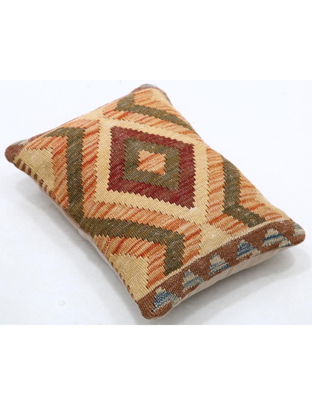 Hand Woven Tribal Multi Color Geometric Wool Pillow - 1'0'' x 1'5'' Arteverk Arteverk Rugs