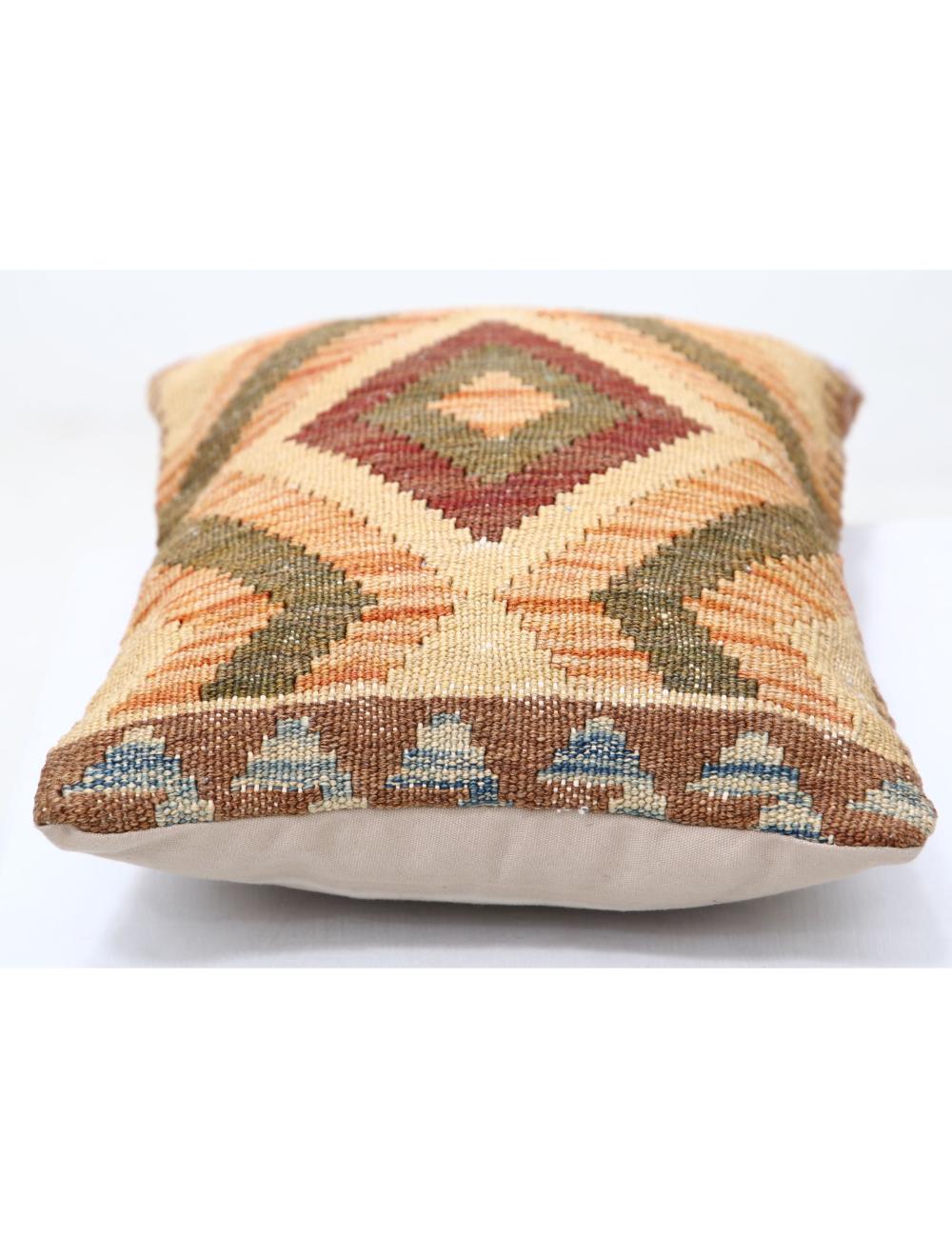 Hand Woven Tribal Multi Color Geometric Wool Pillow - 1'0'' x 1'5'' Arteverk Arteverk Rugs